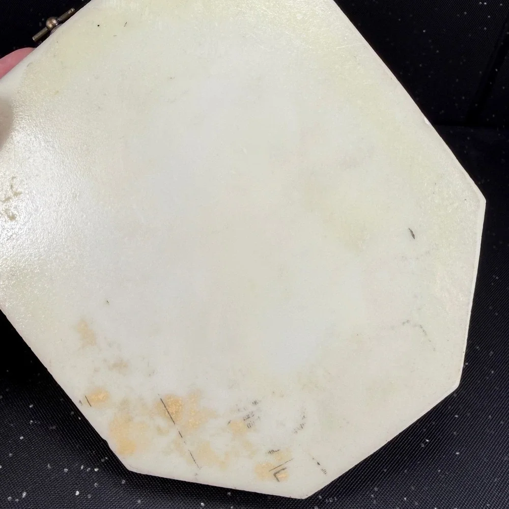 Vintage 3D Resin Floral Vase Wall Art Plaque Octagon Frame Yellow Blue 8x7 VTG